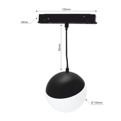Magnetinės LED sistemos juodas apvalus akcentinis šviestuvas "TAMPA" 7W 3 Magnetinės LED sistemos juodas apvalus akcentinis šviestuvas "TAMPA" 7W 3