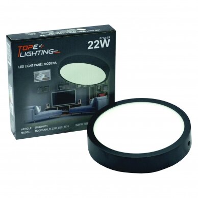 Paviršinis apvalus juodas LED šviestuvas "MODENA" 22W-4000K 8 Paviršinis apvalus juodas LED šviestuvas "MODENA" 22W-4000K 8