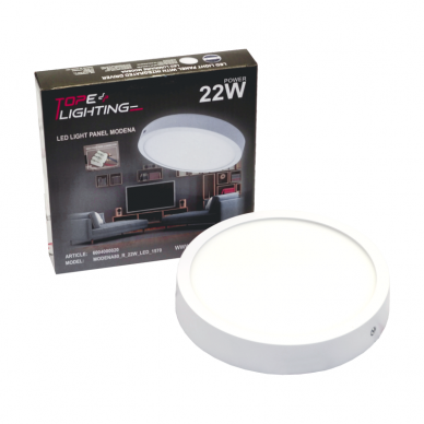 Pindmine ümmargune LED-paneel "MODENA" 22W-3000K 6 Pindmine ümmargune LED-paneel "MODENA" 22W-3000K 6