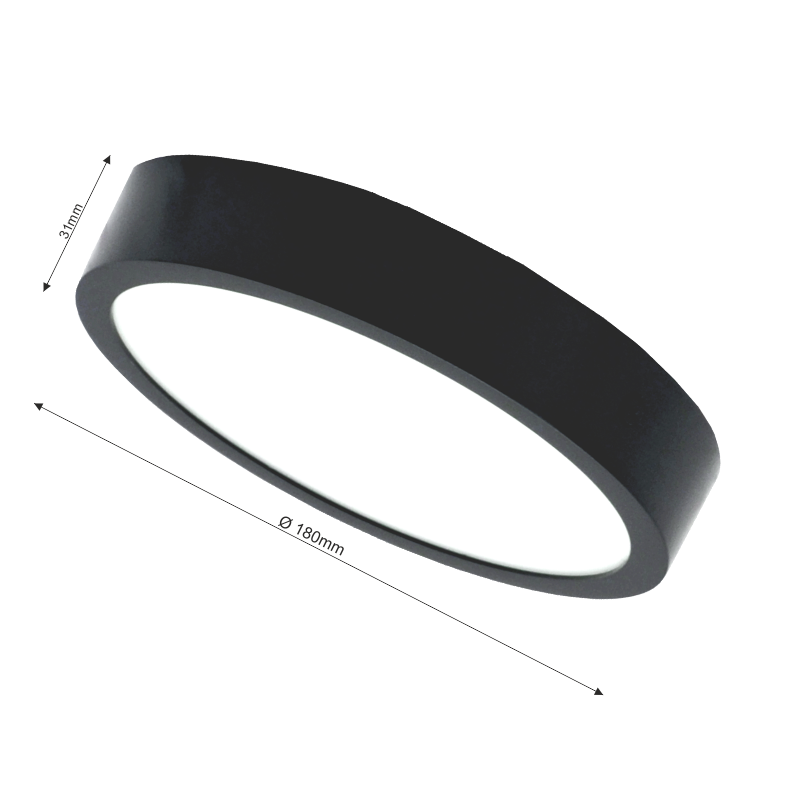 Paviršinis apvalus juodas LED šviestuvas "MODENA" 22W-4000K 1 Paviršinis apvalus juodas LED šviestuvas "MODENA" 22W-4000K 1