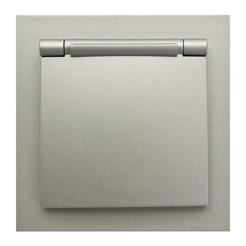 Grey socket with cover IP44 "BORA" (earthed, without frame) Grey socket with cover IP44 "BORA" (earthed, without frame)