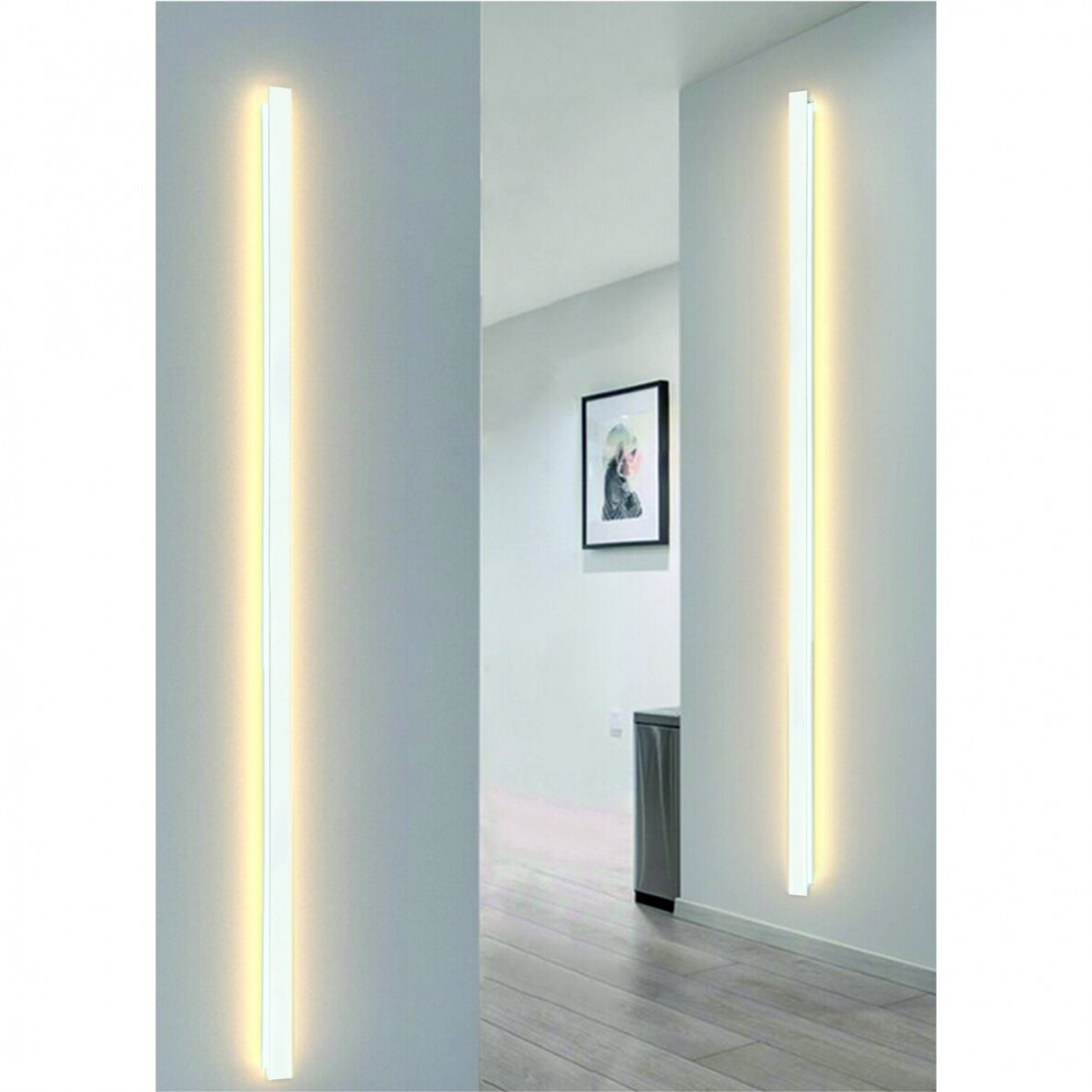 Sieninis baltas LED šviestuvas "TAMNA" 60W, 2000mm 1 Sieninis baltas LED šviestuvas "TAMNA" 60W, 2000mm 1