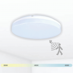Ceiling and wall mounted luminaire with microwave sensor "RIOSENS" 18W