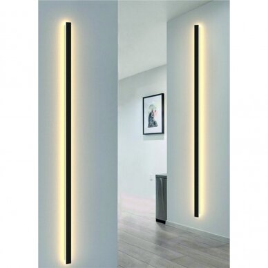 Sieninis juodas LED šviestuvas "TAMNA" 40W, 2000mm 1 Sieninis juodas LED šviestuvas "TAMNA" 40W, 2000mm 1