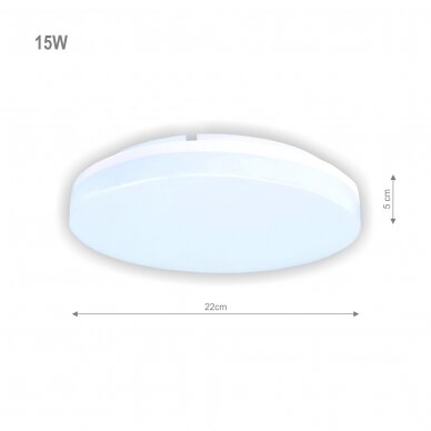 Ceiling and wall mounted luminaire "RIO" 15W 1