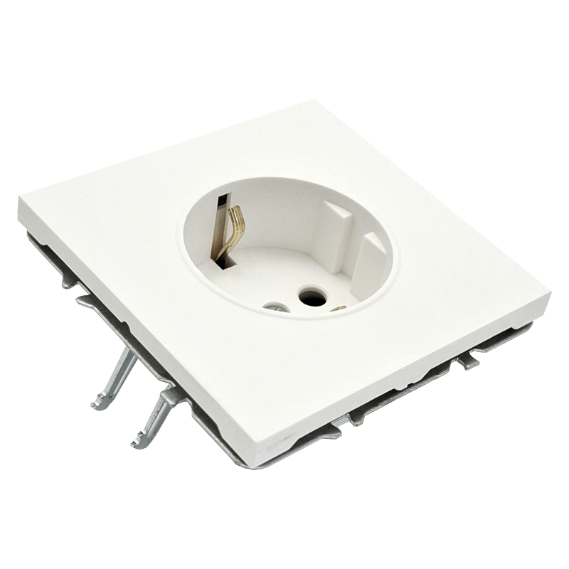 Single white plug socket "BORA" (earthed, without frame) 2 Single white plug socket "BORA" (earthed, without frame) 2
