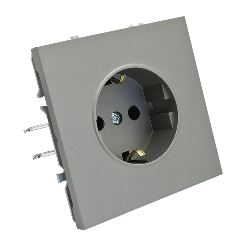 Single grey plug socket "BORA" (earthed, without frame) 1 Single grey plug socket "BORA" (earthed, without frame) 1